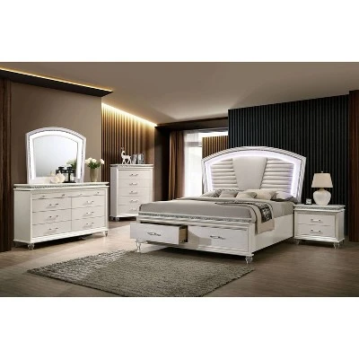 2pc Granite Nightstand And Dresser Set Pearl White - HOMES: Inside + Out 5 2pc Granite Nightstand And Dresser Set Pearl White - HOMES: Inside + Out - Image 3