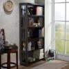 72" Kehoe Transitional Bookcase Dark Gray/Black - HOMES: Inside + Out