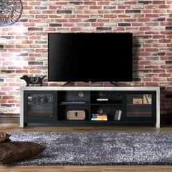 Briggin Industrial TV Stand For TVs Up To 70" Black - HOMES: Inside + Out -HOMES: Inside + Out GUEST 3f001640 49f0 4aaa 9c06 6109d7bb8c69