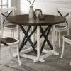 47" Piker Round Wood Dining Table Dark Walnut/Antique White - HOMES: Inside + Out -HOMES: Inside + Out GUEST 3fcf8523 ff7b 416a 9dfe cadf0e4b192e