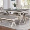60" Arga Transitional Wood Dining Table Gray/Antique White - HOMES: Inside + Out -HOMES: Inside + Out GUEST 40e831a5 1b29 425a b9d6 add535a93681