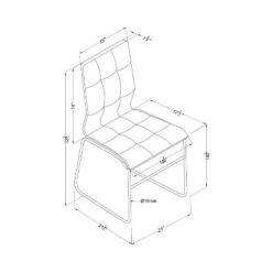 Set Of 2 Aneston Square Gridded Leatherette Side Chair White - HOMES: Inside + Out -HOMES: Inside + Out GUEST 4191a9e0 b4ec 4966 a623 71a4aabb3013 1