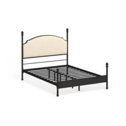 Geraldine Upholstered Headboard Poster Panel Bed Powder Coated Gun Metal - HOMES: Inside + Out -HOMES: Inside + Out GUEST 41b908e6 bf84 4922 bc1b 7669fced07a8