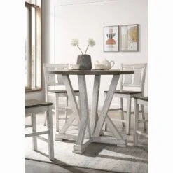 42" Holmsteed Round Counter Height Dining Table Cremini Brown/Antique White - HOMES: Inside + Out