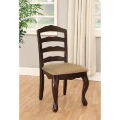 Set Of 2 Danburn Floral Accented Ladder Back Side Chair Dark Walnut - HOMES: Inside + Out