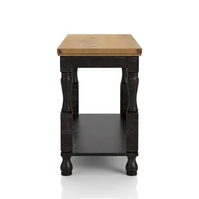 Philoree Wooden Traditional Sofa Table Antique Black And Oak - HOMES: Inside + Out 7 Philoree Wooden Traditional Sofa Table Antique Black And Oak - HOMES: Inside + Out - Image 5