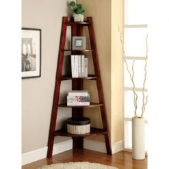 HOMES: Inside + Out 7 63.25" Lynch 5 Shelf Corner Bookcase - HOMES: Inside + Out