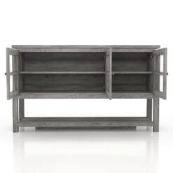 Carita Transitional Windowpane Cabinets Buffet - HOMES: Inside + Out -HOMES: Inside + Out GUEST 457aeba4 f484 4fa2 92f1 a9eb65612974