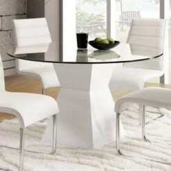 45" Grimsby Round Dining Table White - HOMES: Inside + Out