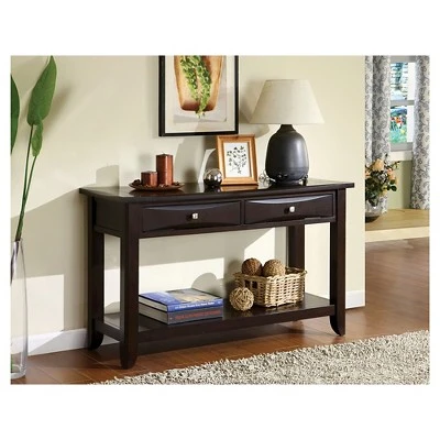 Langen Modern 2 Drawer Sofa Table Brown - HOMES: Inside + Out 3 Langen Modern 2 Drawer Sofa Table Brown - HOMES: Inside + Out