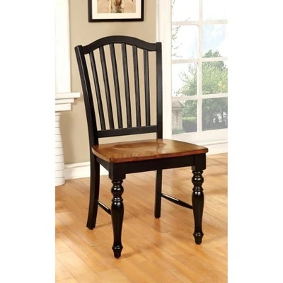 Set Of 2 Jameson Country Style Wooden Chair Black/Oak - HOMES: Inside + Out 3 Set Of 2 Jameson Country Style Wooden Chair Black/Oak - HOMES: Inside + Out