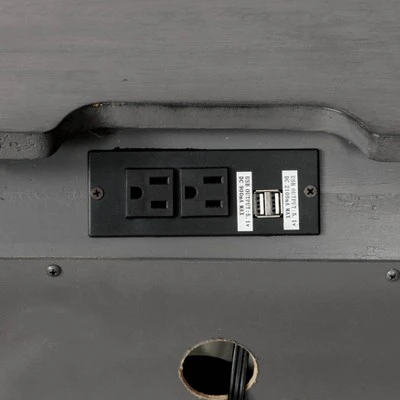 Rowland 3 Drawers Nightstand With USB Ports Gray - HOMES: Inside + Out 4 Rowland 3 Drawers Nightstand With USB Ports Gray - HOMES: Inside + Out - Image 2