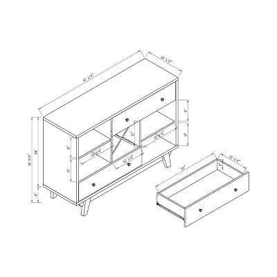 Abrama 2 Drawer Buffet White Oak/Distressed Gray - HOMES: Inside + Out 9 Abrama 2 Drawer Buffet White Oak/Distressed Gray - HOMES: Inside + Out - Image 7