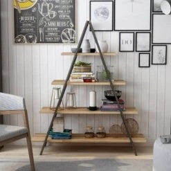 59" Mathews 4-Shelf Ladder Bookcase Bronze - HOMES: Inside + Out -HOMES: Inside + Out GUEST 4bd47a11 0d5d 48a7 a52d 8a6c8c58bb44