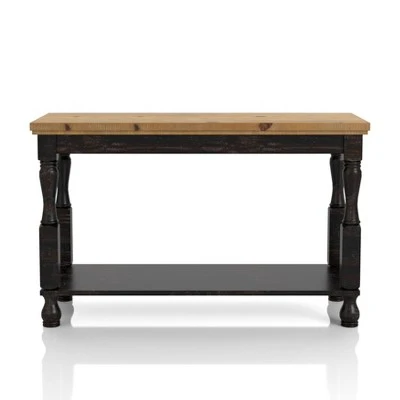 Philoree Wooden Traditional Sofa Table Antique Black And Oak - HOMES: Inside + Out 6 Philoree Wooden Traditional Sofa Table Antique Black And Oak - HOMES: Inside + Out - Image 4