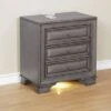 Rowland 3 Drawers Nightstand With USB Ports Gray - HOMES: Inside + Out