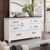 Willow Rustic 6 Drawer Dresser Distressed White/Walnut - HOMES: Inside + Out -HOMES: Inside + Out GUEST 4fc83b3a 0deb 4b1a 8419 9e39bacef031