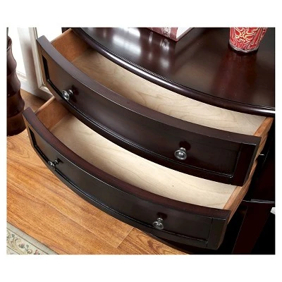 Julie Curved 2 Drawer Side Table Brown - HOMES: Inside + Out 4 Julie Curved 2 Drawer Side Table Brown - HOMES: Inside + Out - Image 2