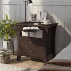 Banbridge 2 Drawer Nightstand With Open Shelf Espresso - HOMES: Inside + Out -HOMES: Inside + Out GUEST 54760853 a582 46e7 a6e1 d1e8e1ffe733