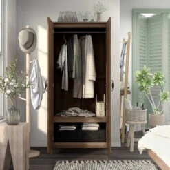 Andreasson Wardrobe Closet Distressed Walnut - HOMES: Inside + Out -HOMES: Inside + Out GUEST 55421d8e 0399 4bb1 9f96 54028379035a