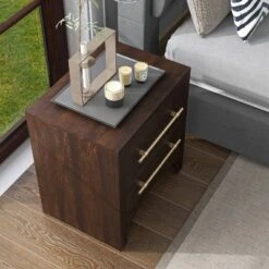 Melonnes Transitional 2 Drawer Nightstand Walnut - HOMES: Inside + Out -HOMES: Inside + Out GUEST 5605e251 ed84 4f09 84c8 70795e9e5309