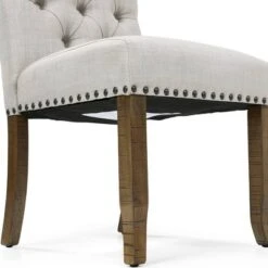 2pk Shelia Nailhead Trim Upholstered Side Chairs Rustic Pine/Ivory - HOMES: Inside + Out -HOMES: Inside + Out GUEST 561d7402 7873 440e aba4 2a52b64c5344