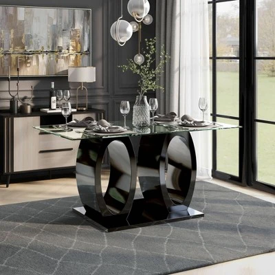 Spearelton Double Oval Pedestal Dining Table Black - HOMES: Inside + Out 5 Spearelton Double Oval Pedestal Dining Table Black - HOMES: Inside + Out - Image 3