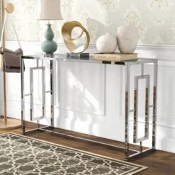 Marcha Glam Rectangle Sofa Table Chrome - HOMES: Inside + Out