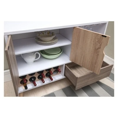 Hoff Contemporary Buffet Glossy White And Weathered Sand - HOMES: Inside + Out 4 Hoff Contemporary Buffet Glossy White And Weathered Sand - HOMES: Inside + Out - Image 2