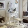 2pc Targus 7 Drawer Vanity With Stool White - HOMES: Inside + Out 1 2pc Targus 7 Drawer Vanity With Stool White - HOMES: Inside + Out -HOMES: Inside + Out GUEST 5986d80a 68bc 40f4 a7d5 9bf387970d80