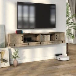 Bajwal Rustic 2 Door Floating TV Stand For TVs Up To 70" Weathered Oak - HOMES: Inside + Out -HOMES: Inside + Out GUEST 59e4a368 6298 4067 ba3a 8c32ffa78a48