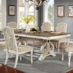 Bernerd Pedestal Base Extendable Dining Table White - HOMES: Inside + Out