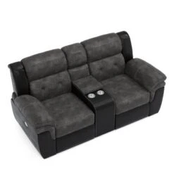 Melio Loveseat With 2 Powered Recliners Gray/Black - HOMES: Inside + Out -HOMES: Inside + Out GUEST 5c2e8a4a 3896 4ce4 b031 27a4070c4053