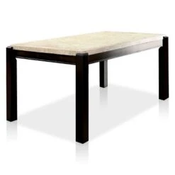 7pc Lanbert Marble Table Top Dining Table Set Dark Walnut - HOMES: Inside + Out -HOMES: Inside + Out GUEST 5c46e798 e2cb 4c6f 9fa8 63ca08b017d6