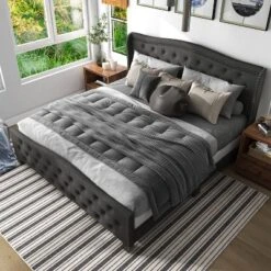 Kiana Wingback Upholstered Bed - HOMES: Inside + Out -HOMES: Inside + Out GUEST 5d9f0fc5 cbd4 4ab0 8ab8 50df95cbea78