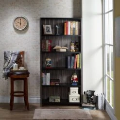72" Kehoe Transitional Bookcase Dark Gray/Black - HOMES: Inside + Out -HOMES: Inside + Out GUEST 6065ab06 9e7d 4ebc bc30 0c48d815a606