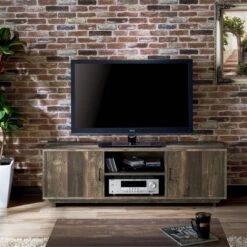 Fraire Contemporary TV Stand For TVs Up To 60" Reclaimed Oak - HOMES: Inside + Out