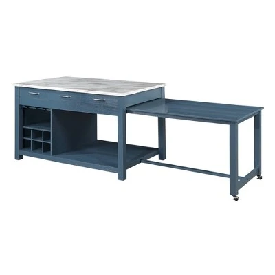 Fredricke Extendable Kitchen Island With Faux Marble - HOMES: Inside + Out 7 Fredricke Extendable Kitchen Island With Faux Marble - HOMES: Inside + Out - Image 5