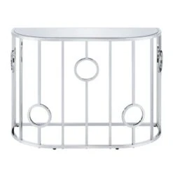 Oakmonte Mirrored Semi Circle Sofa Table Chrome - HOMES: Inside + Out -HOMES: Inside + Out GUEST 631b31be b846 44e4 8df9 0ded1f861203