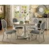 5pc Gordon Transitional Round Dining Set Antique White/Gray - HOMES: Inside + Out -HOMES: Inside + Out GUEST 64d1dfce b201 4b2f a243 ca565c7fac8a