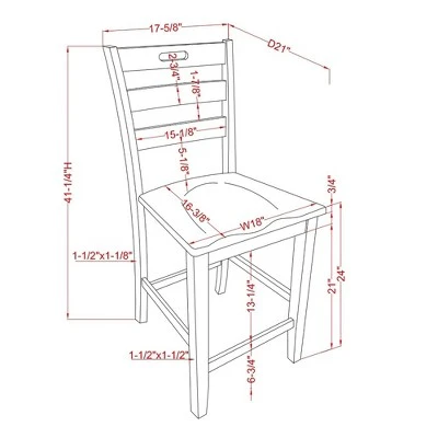 2pk Danforthe Ladder Back Counter Height Chairs - HOMES: Inside + Out 6 2pk Danforthe Ladder Back Counter Height Chairs - HOMES: Inside + Out - Image 4