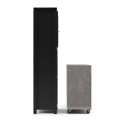 2pc Torrey Multi Storage Buffet And Bar Tower Set Black/Cement - HOMES: Inside + Out 6 2pc Torrey Multi Storage Buffet And Bar Tower Set Black/Cement - HOMES: Inside + Out - Image 4