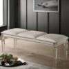 Cobblestone Acrylic Legs Bench Pearl White - HOMES: Inside + Out -HOMES: Inside + Out GUEST 693792c8 3b73 454a b17a dfba11e60a47