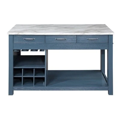 Fredricke Extendable Kitchen Island With Faux Marble - HOMES: Inside + Out 8 Fredricke Extendable Kitchen Island With Faux Marble - HOMES: Inside + Out - Image 6