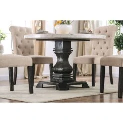 Buckley Round Dining Table White/Black - HOMES: Inside + Out