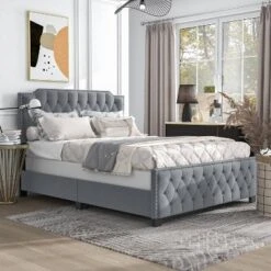 Amando Button Tufted Upholstered Bed - HOMES: Inside + Out -HOMES: Inside + Out GUEST 6f875f3c a1bc 4f82 bdfd c1d83410da6e