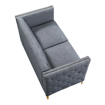 Gasper Tufted Upholstered Loveseat Light Gray - HOMES: Inside + Out 4 Gasper Tufted Upholstered Loveseat Light Gray - HOMES: Inside + Out - Image 2