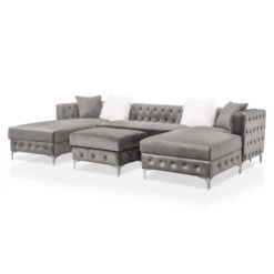 Elmhurst U Shaped Deep Button Tufted Sectional With Ottoman - HOMES: Inside + Out -HOMES: Inside + Out GUEST 704de1c5 168a 4ac6 aa69 e0cb32e8491a