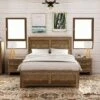 3pc Queen Quail Bedroom Set With 2 Nightstands Rustic Light Walnut - HOMES: Inside + Out 1 3pc Queen Quail Bedroom Set With 2 Nightstands Rustic Light Walnut - HOMES: Inside + Out -HOMES: Inside + Out GUEST 71588fb9 b24a 4ee5 b367 eb4de28dd4e5