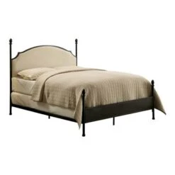 Geraldine Upholstered Headboard Poster Panel Bed Powder Coated Gun Metal - HOMES: Inside + Out -HOMES: Inside + Out GUEST 726242f6 c0f2 4911 bbef 9e647e7667d0